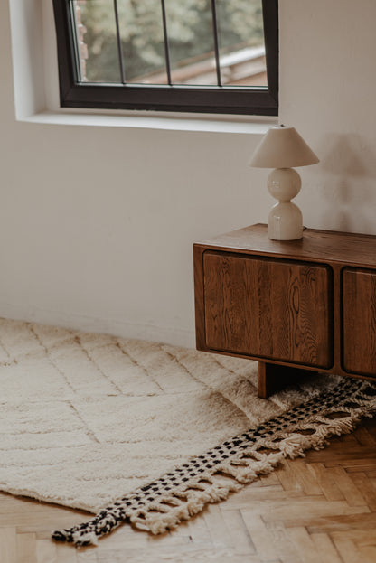 White – Dywan marokański z owczej wełny 164x254cm