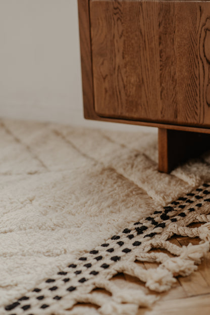 White – Dywan marokański z owczej wełny 164x254cm