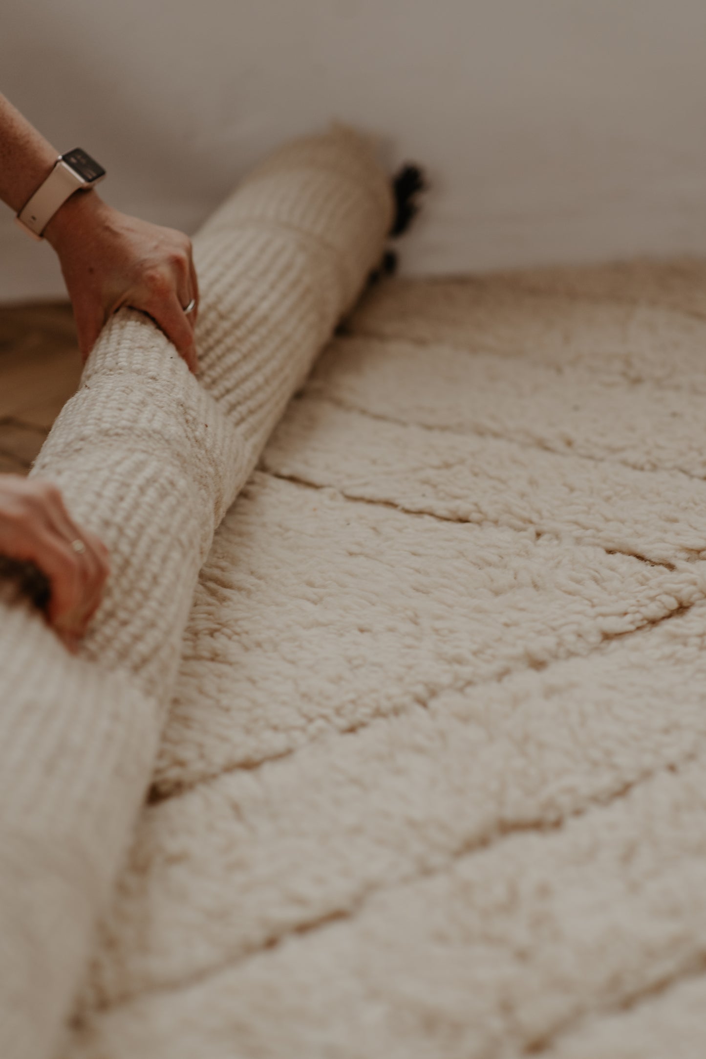 White – Dywan marokański z owczej wełny 164x254cm