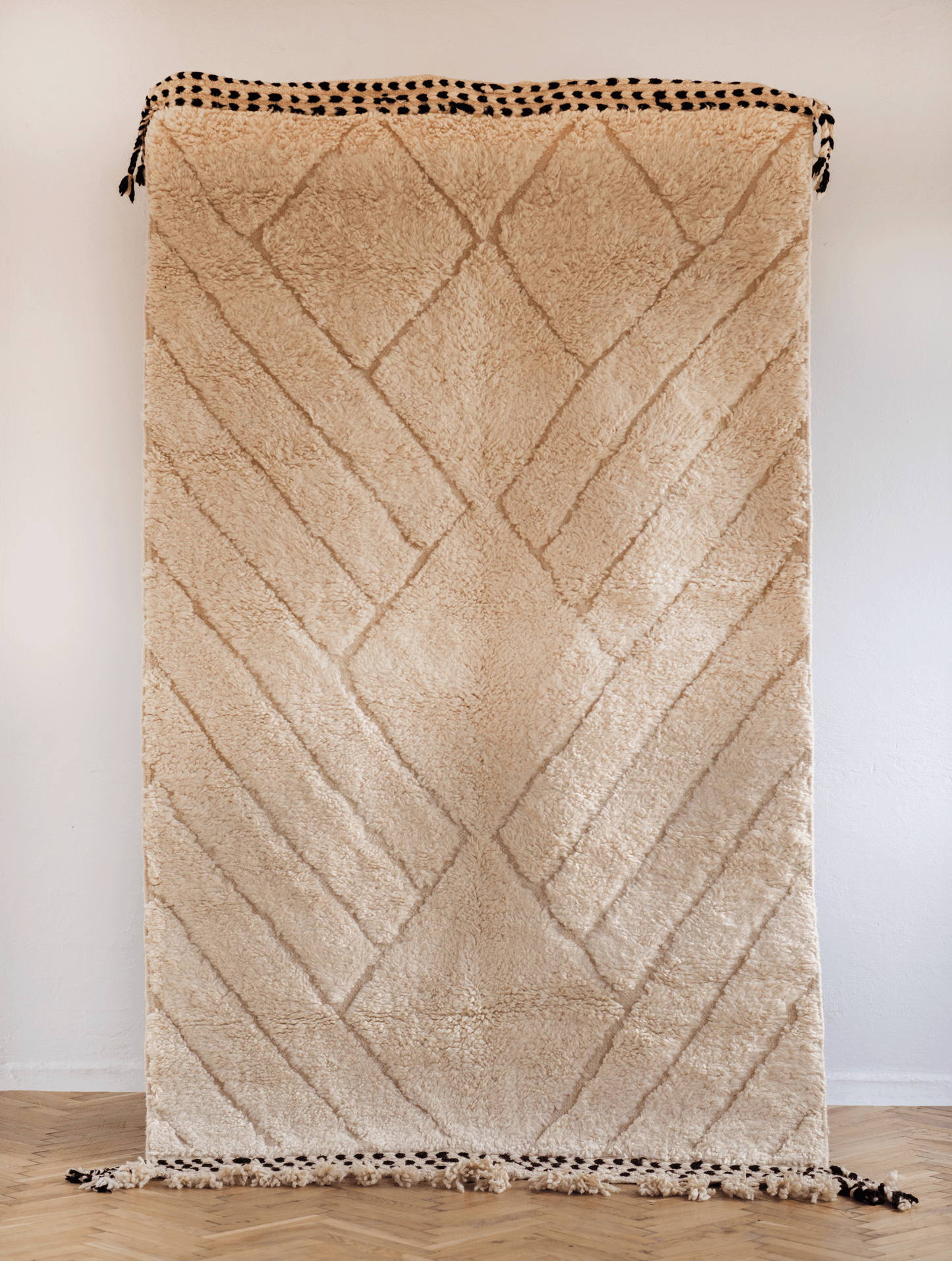 White – Dywan marokański z owczej wełny 164x254cm