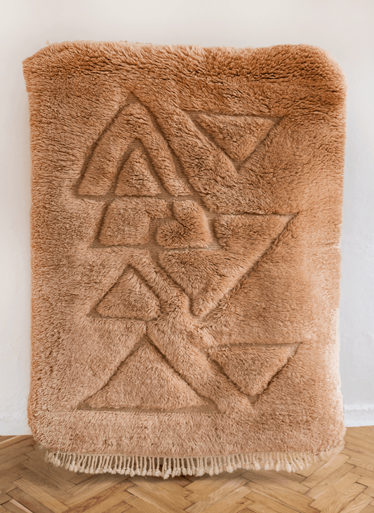 Beni Mrirt Peach – Dywan marokański z owczej wełny 112x152cm